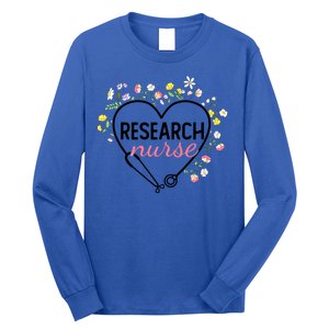 Floral Stethoscope Heart Nursing Research Nurse Gift Long Sleeve Shirt