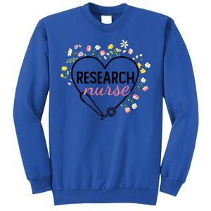 Floral Stethoscope Heart Nursing Research Nurse Gift Sweatshirt