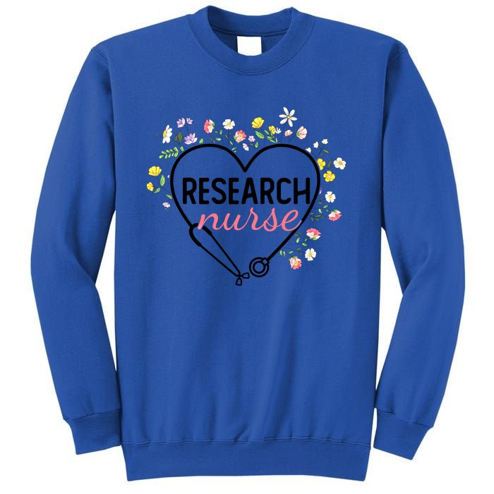 Floral Stethoscope Heart Nursing Research Nurse Gift Sweatshirt