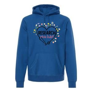 Floral Stethoscope Heart Nursing Research Nurse Gift Premium Hoodie