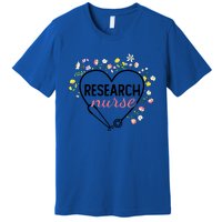 Floral Stethoscope Heart Nursing Research Nurse Gift Premium T-Shirt