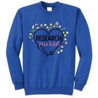 Floral Stethoscope Heart Nursing Research Nurse Gift Tall Sweatshirt