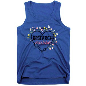 Floral Stethoscope Heart Nursing Research Nurse Gift Tank Top