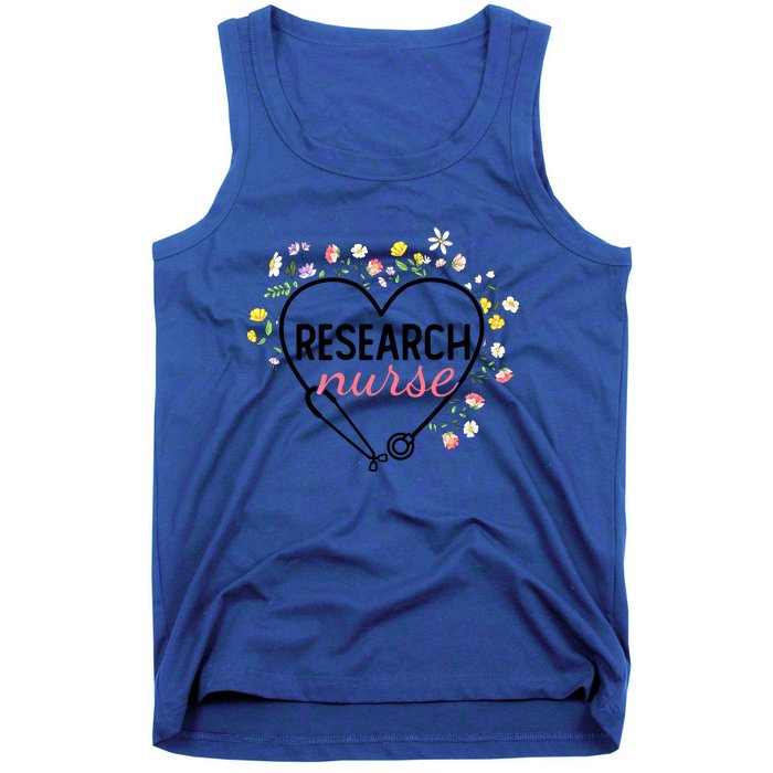 Floral Stethoscope Heart Nursing Research Nurse Gift Tank Top