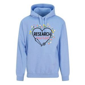 Floral Stethoscope Heart Nursing Research Nurse Gift Unisex Surf Hoodie