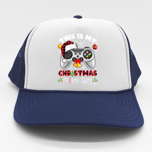 Funny Santa Hat Video Game Xmas This Is My Christmas Pajama Meaningful Gift Trucker Hat