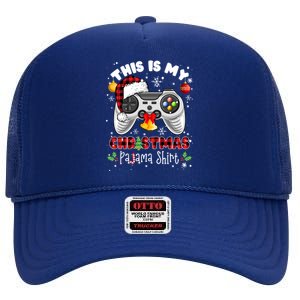 Funny Santa Hat Video Game Xmas This Is My Christmas Pajama Meaningful Gift High Crown Mesh Back Trucker Hat