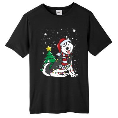 Funny Siberian Husky Christmas Dog Lover Gift Tall Fusion ChromaSoft Performance T-Shirt