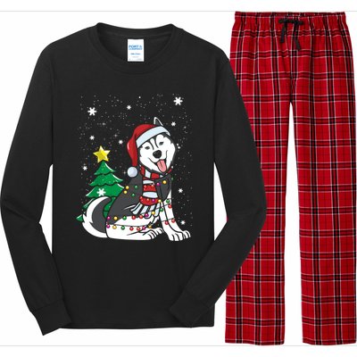 Funny Siberian Husky Christmas Dog Lover Gift Long Sleeve Pajama Set