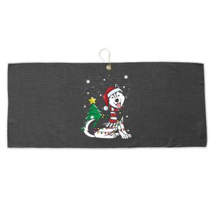 Funny Siberian Husky Christmas Dog Lover Gift Large Microfiber Waffle Golf Towel