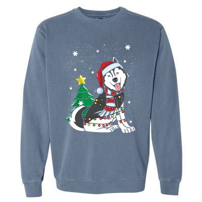 Funny Siberian Husky Christmas Dog Lover Gift Garment-Dyed Sweatshirt