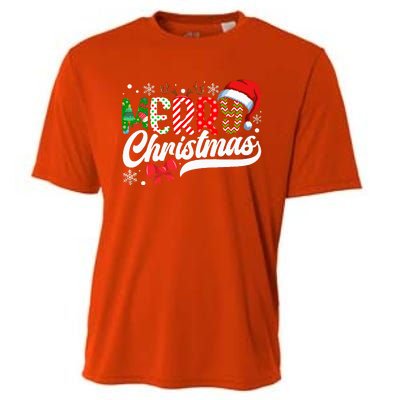 Festive Santa Hat with Plaid Pattern Cooling Performance Crew T-Shirt