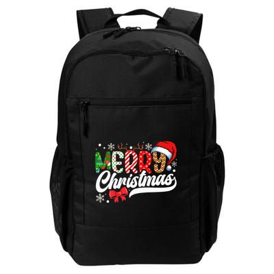 Festive Santa Hat with Plaid Pattern Backpack