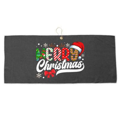 Festive Santa Hat with Plaid Pattern Large Microfiber Waffle Golf Towel