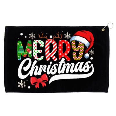 Festive Santa Hat with Plaid Pattern Grommeted Golf Towel