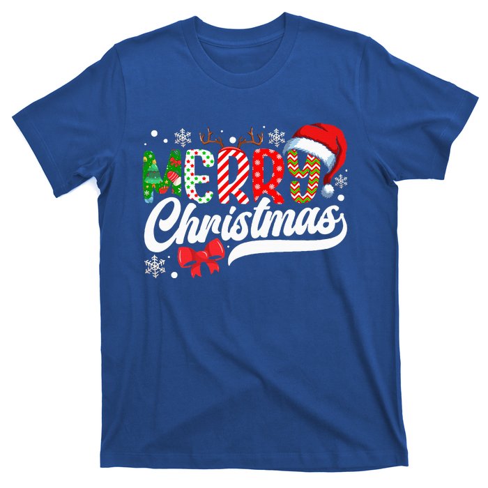 Festive Santa Hat with Plaid Pattern T-Shirt