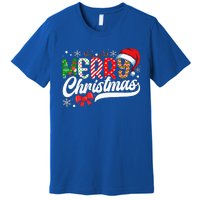 Festive Santa Hat with Plaid Pattern Premium T-Shirt