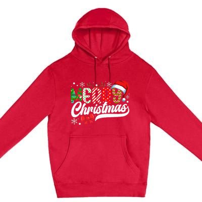 Festive Santa Hat with Plaid Pattern Premium Pullover Hoodie