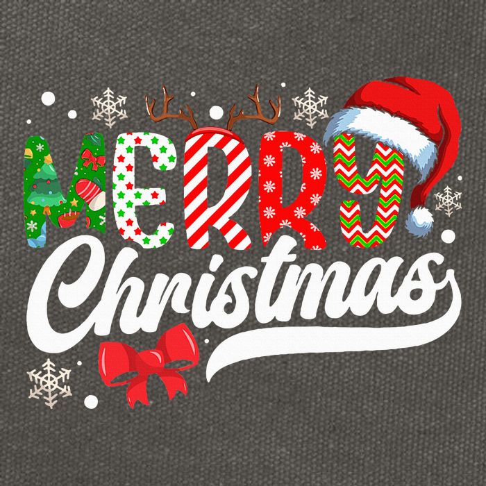 Festive Santa Hat with Plaid Pattern Cotton Canvas Backpack