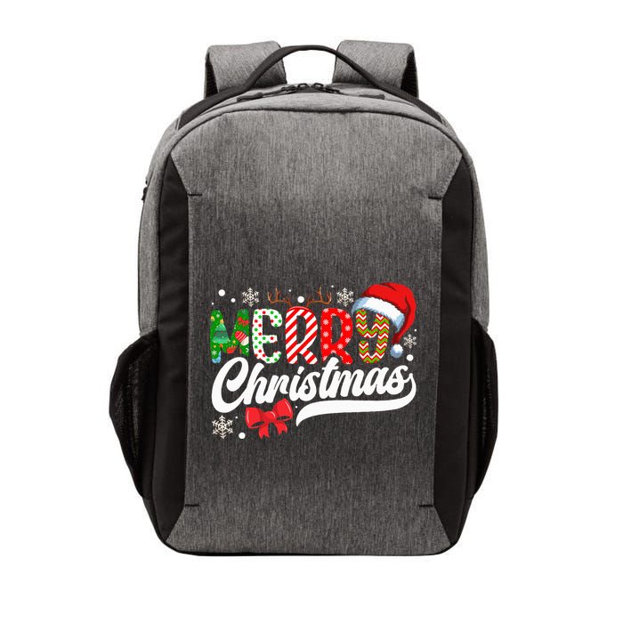 Festive Santa Hat with Plaid Pattern Vector Backpack