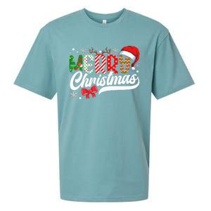 Festive Santa Hat with Plaid Pattern Sueded Cloud Jersey T-Shirt