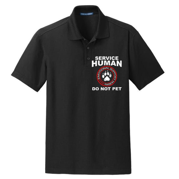 Funny Service Human Gift Funny Dog Owner Emotional Support Human Dry Zone Grid Polo