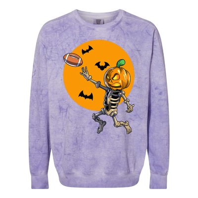 Football Skeleton Halloween Football Halloween Colorblast Crewneck Sweatshirt