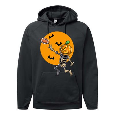 Football Skeleton Halloween Football Halloween Performance Fleece Hoodie