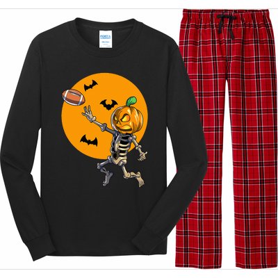 Football Skeleton Halloween Football Halloween Long Sleeve Pajama Set