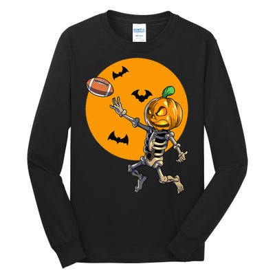 Football Skeleton Halloween Football Halloween Tall Long Sleeve T-Shirt