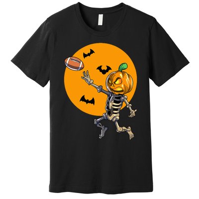 Football Skeleton Halloween Football Halloween Premium T-Shirt