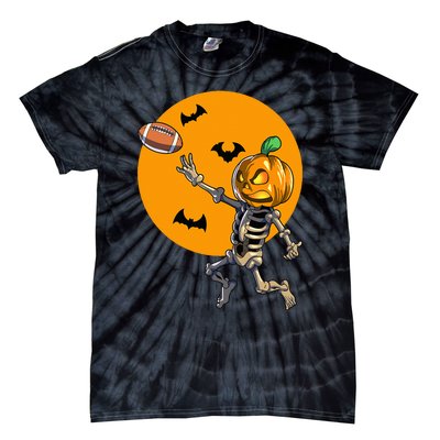 Football Skeleton Halloween Football Halloween Tie-Dye T-Shirt