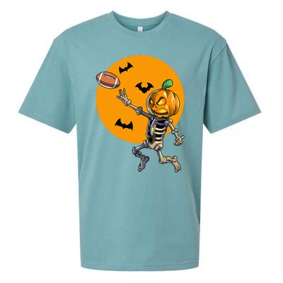 Football Skeleton Halloween Football Halloween Sueded Cloud Jersey T-Shirt