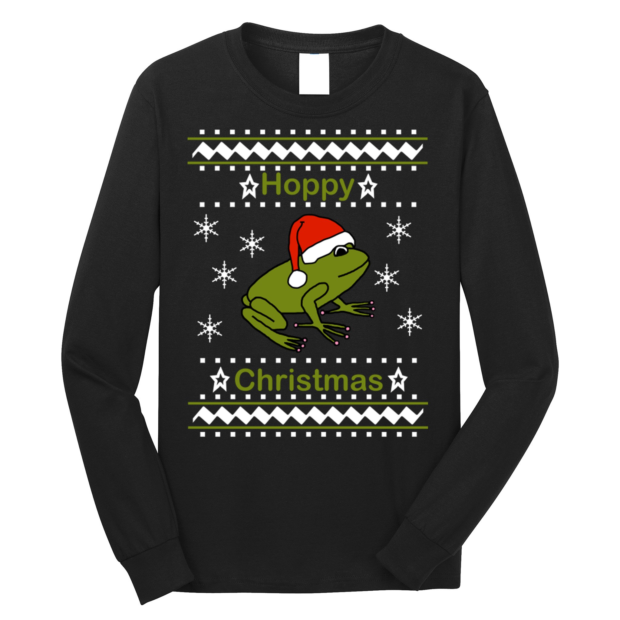 Frog Says Hoppy Christmas Long Sleeve Shirt