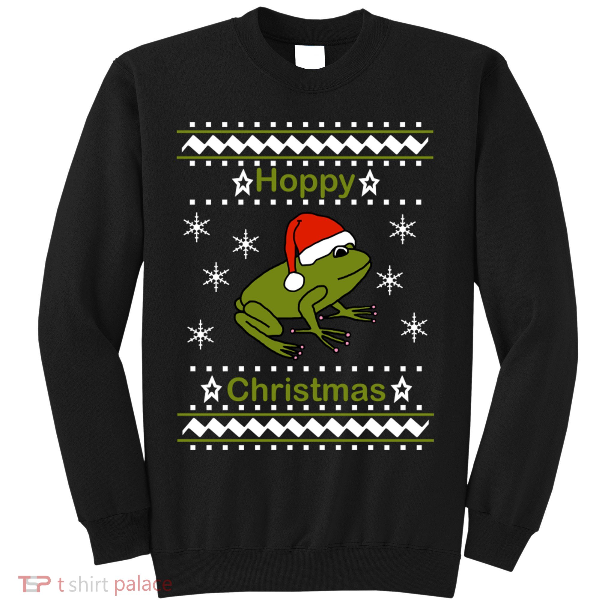 Frog Says Hoppy Christmas Sweatshirt