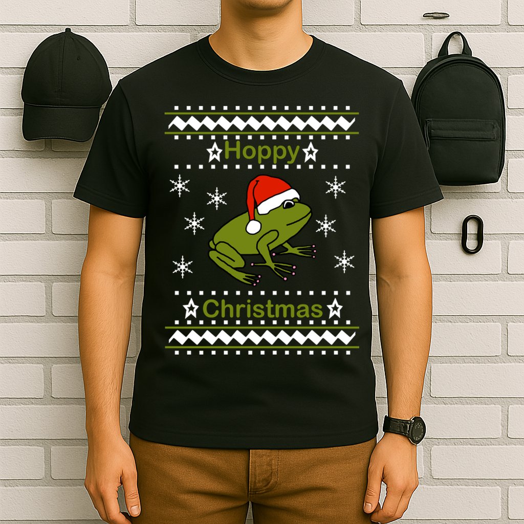 Frog Says Hoppy Christmas T-Shirt