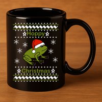 Frog Says Hoppy Christmas 11oz C Handle Ceramic Mug