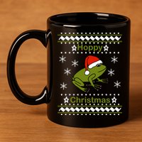 Frog Says Hoppy Christmas 11oz C Handle Ceramic Mug