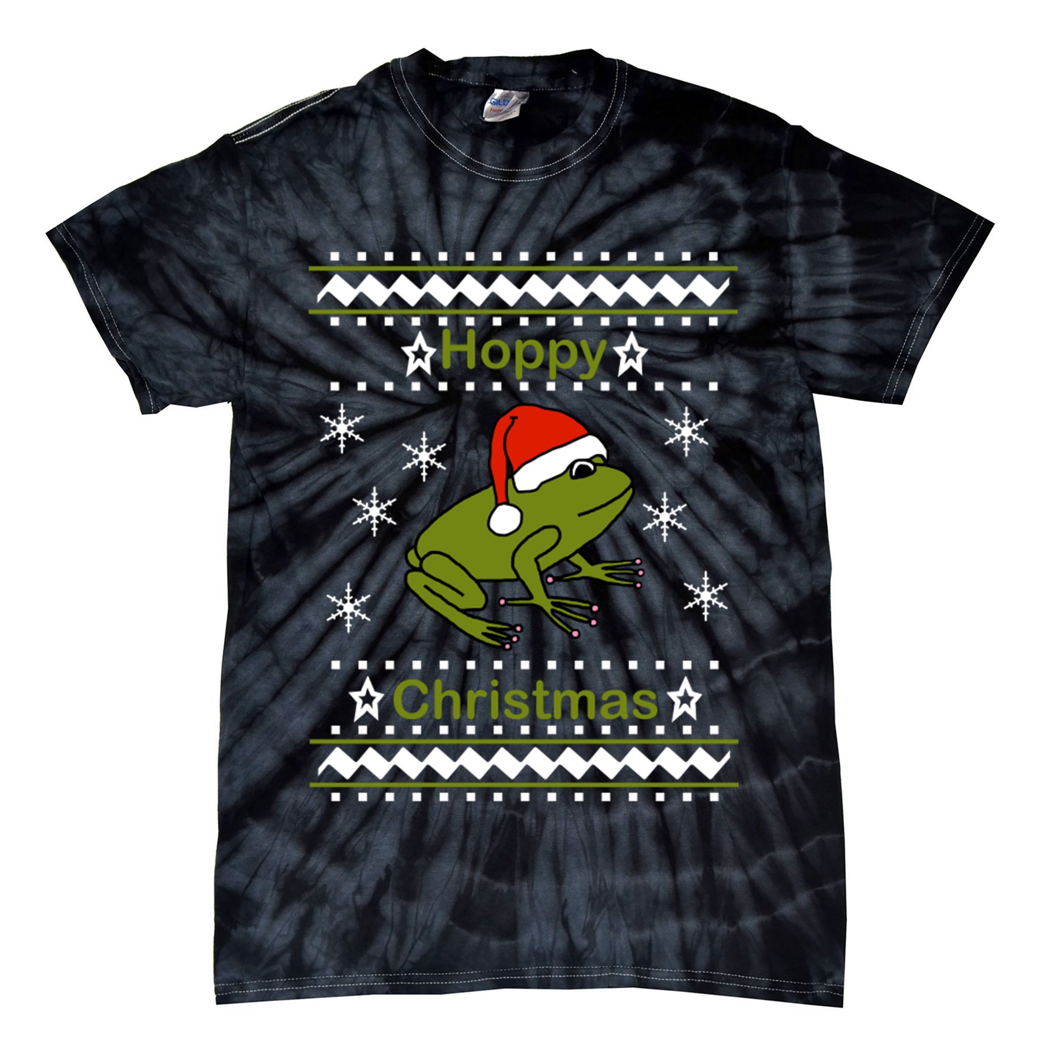 Frog Says Hoppy Christmas Tie-Dye T-Shirt