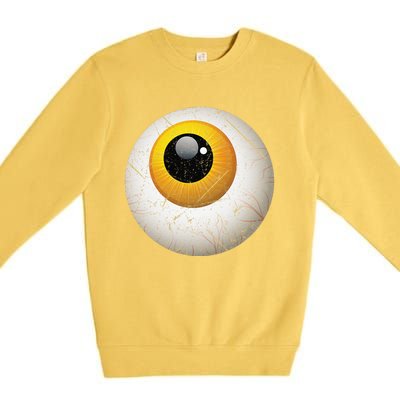 Funny Sarcastic Halloween Horrible Spooky Scary Eyeball Premium Crewneck Sweatshirt