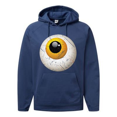 Funny Sarcastic Halloween Horrible Spooky Scary Eyeball Performance Fleece Hoodie