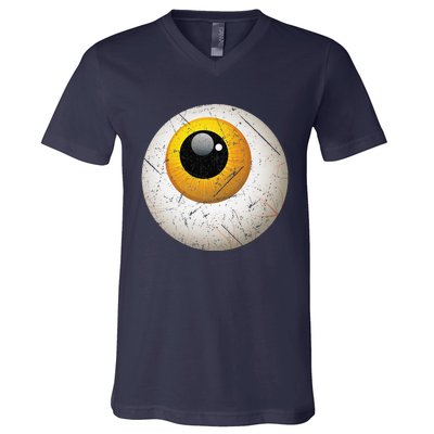 Funny Sarcastic Halloween Horrible Spooky Scary Eyeball V-Neck T-Shirt