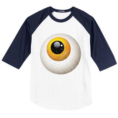 Funny Sarcastic Halloween Horrible Spooky Scary Eyeball Baseball Sleeve Shirt