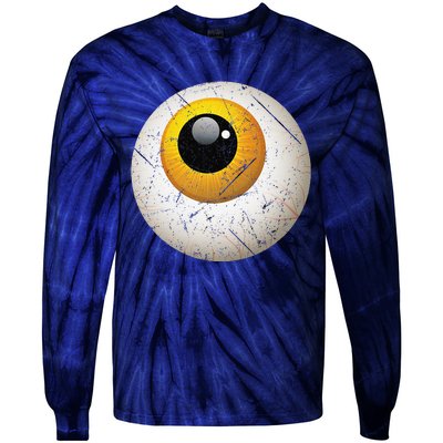 Funny Sarcastic Halloween Horrible Spooky Scary Eyeball Tie-Dye Long Sleeve Shirt