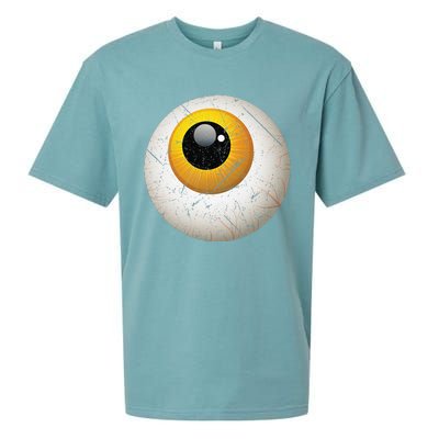 Funny Sarcastic Halloween Horrible Spooky Scary Eyeball Sueded Cloud Jersey T-Shirt