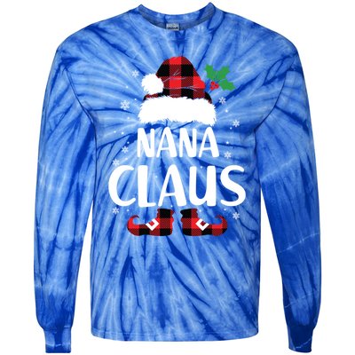 Fun Santa Hat Christmas Costume Family Matching Nana Claus Great Gift Tie-Dye Long Sleeve Shirt