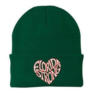 Florida Strong Heart State Pride Typography Knit Cap Winter Beanie