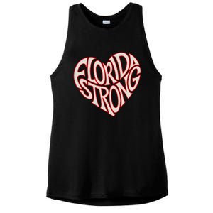 Florida Strong Heart State Pride Typography Ladies PosiCharge Tri-Blend Wicking Tank