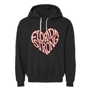 Florida Strong Heart State Pride Typography Garment-Dyed Fleece Hoodie