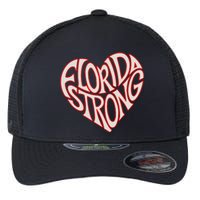 Florida Strong Heart State Pride Typography Flexfit Unipanel Trucker Cap